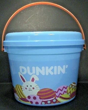 Dunkin Donuts Easter Bucket Blue Lid and Handle Pail 2025 NEW #2