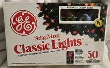 GE Vintage Ribbed Flame String A Long Classic Lights 50 Light Set Outdoor Multi