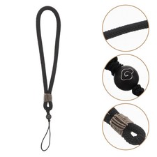 3pcs Short Braided Phone Wrist Strap Black Handcrafted Mobile Phone Wristlet