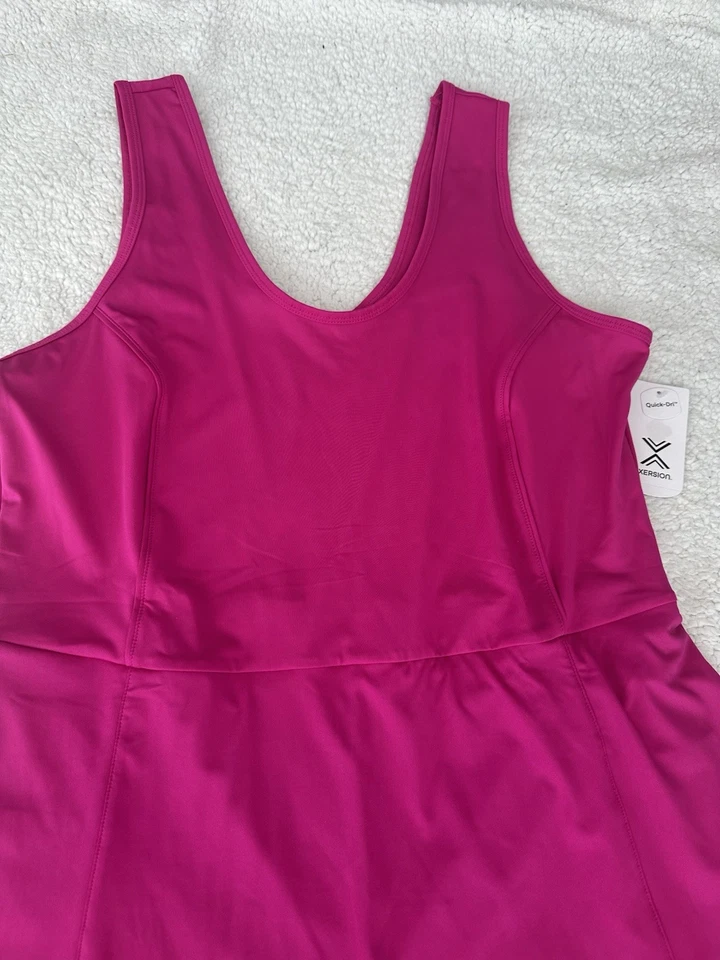 Traje de baño para mujer Traje de baño con falda Una pieza Rosa Pequeño XL Bolsillos Foto 2 de 4