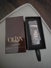 OLIVA Triple Torch Electronic Ignition Butane Cigar Lighter with Punch-New
