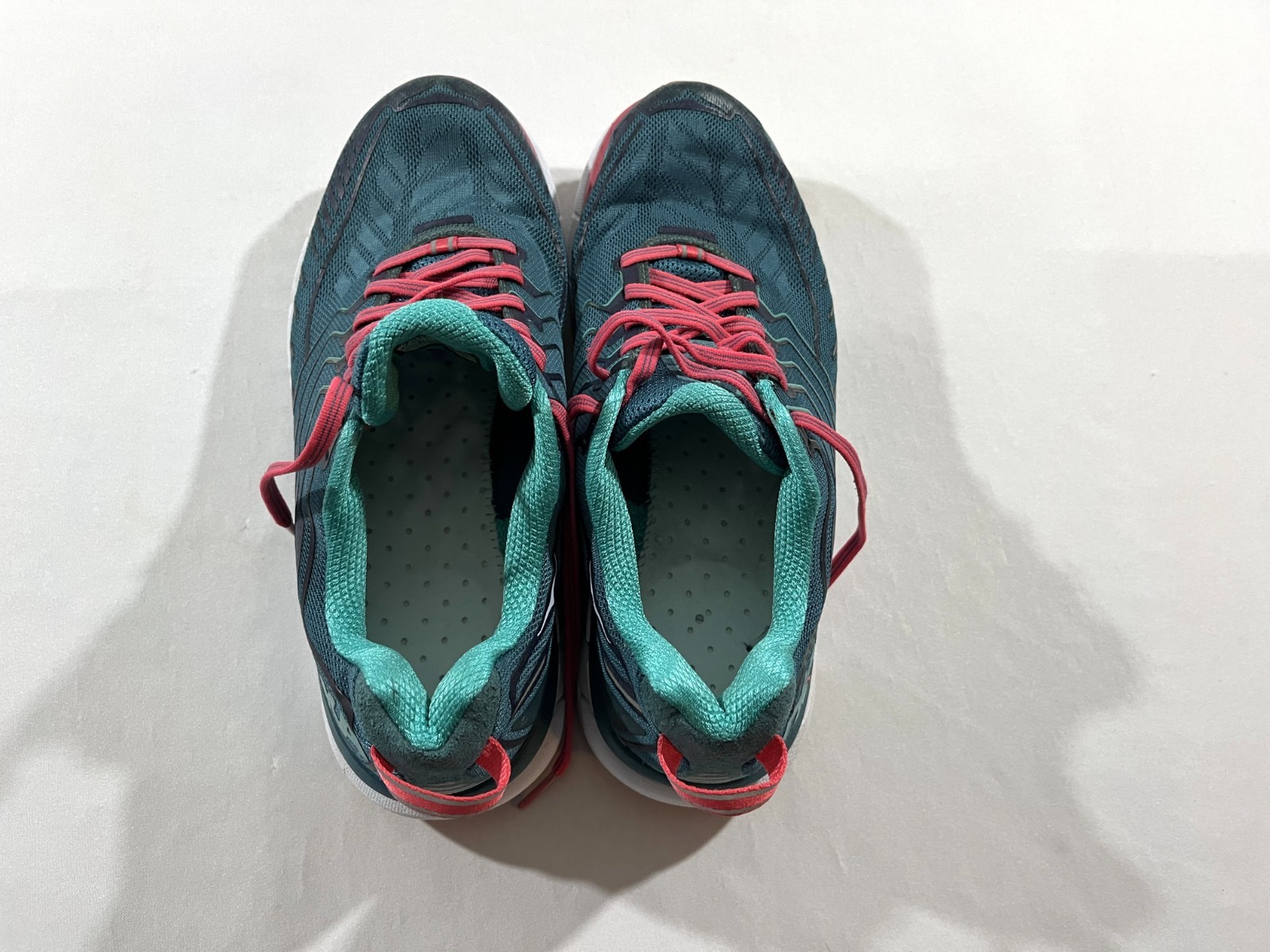 Hoka One Clifton 4 Womens Blue Coral Running Lace Gym Walking Shoes Sz 9.5 Wide thumbnail 8