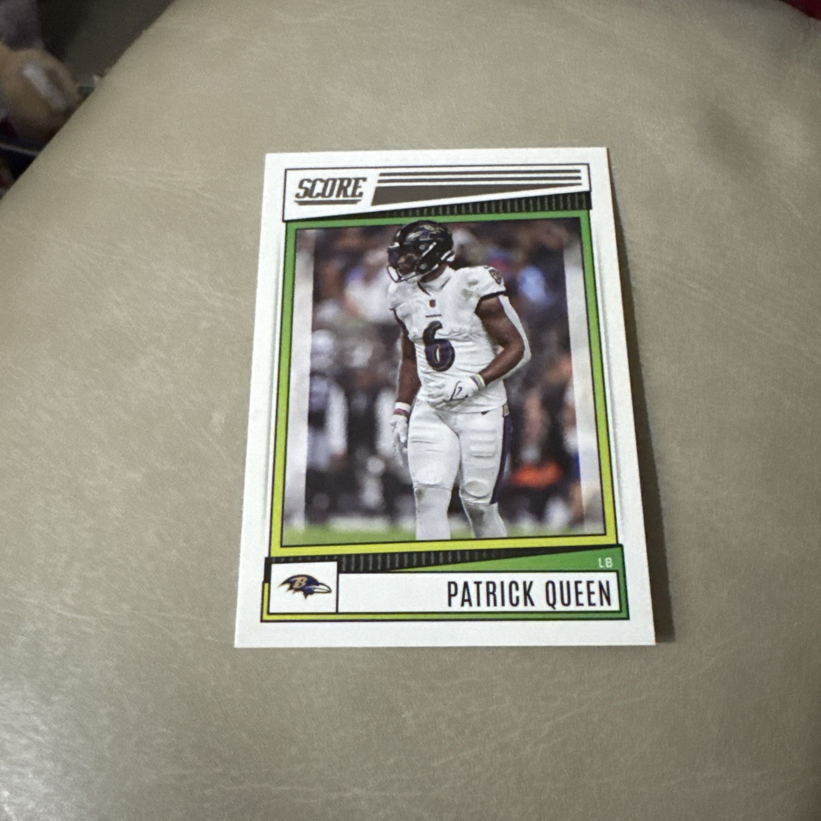 2022 Panini Score Football Patrick Queen Baltimore Ravens base card #186