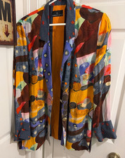 Vintage 90s Carole Little Petites Floral Tapestry Blazer Jacket