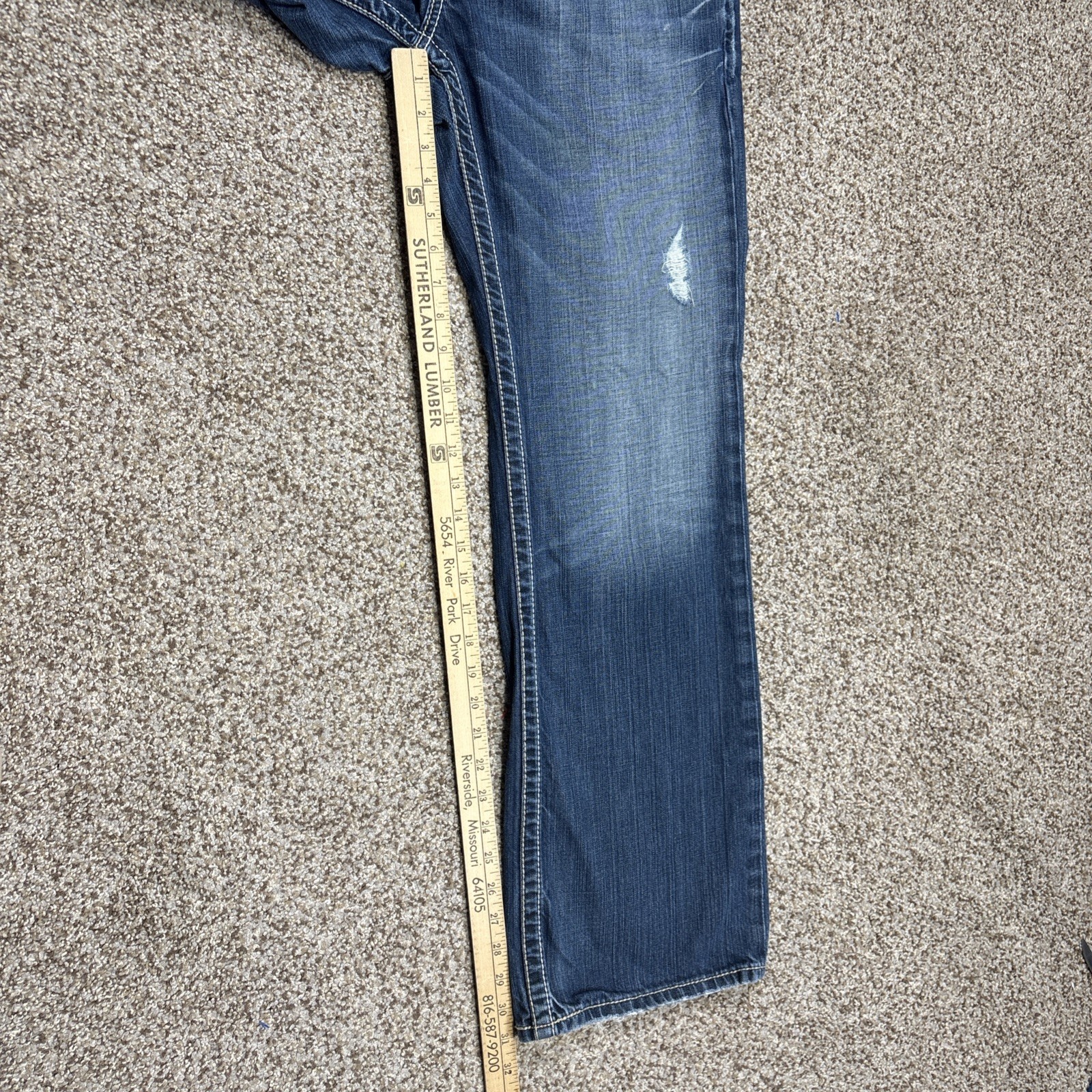 BKE Buckle Jeans Men 33 X 31 Justin Bootcut Classic Relaxed Denim Distressed - View 9