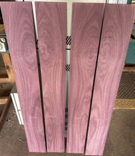 FOUR THIN, KILN DRIED, BOOK MATCHED EXOTIC PURPLEHEART 46 X 6 X 1/4" LUMBER JW
