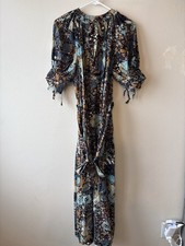 ULLA JOHNSON Selena Belted Printed Cotton-blend Coverup Dress color Multi