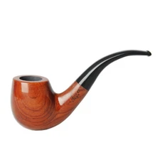 MUXIANG Handmade Smoking Pipe Bent Stem Tobacco Pipe 9mm Filter Gift For Men