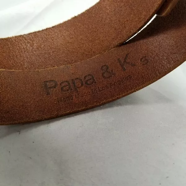 Papa & K Los Angeles Buckle Belt Leather Size Small Brown USA 39 Western