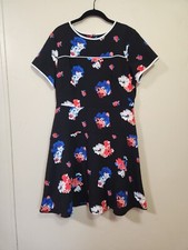 Vince Camuto Short Sleeve Black Floral Dress Size 10