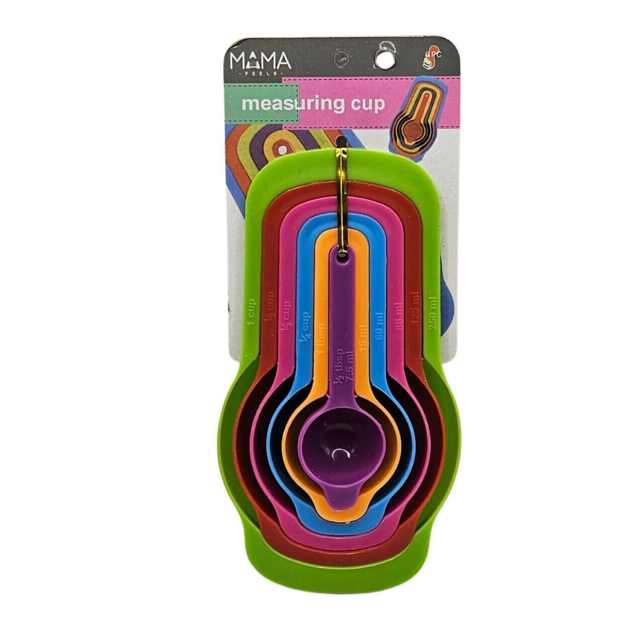 6 Pieces Colorful Measuring Cup/Spoon Set Cooking Tool Plastic (MAMA Feels)