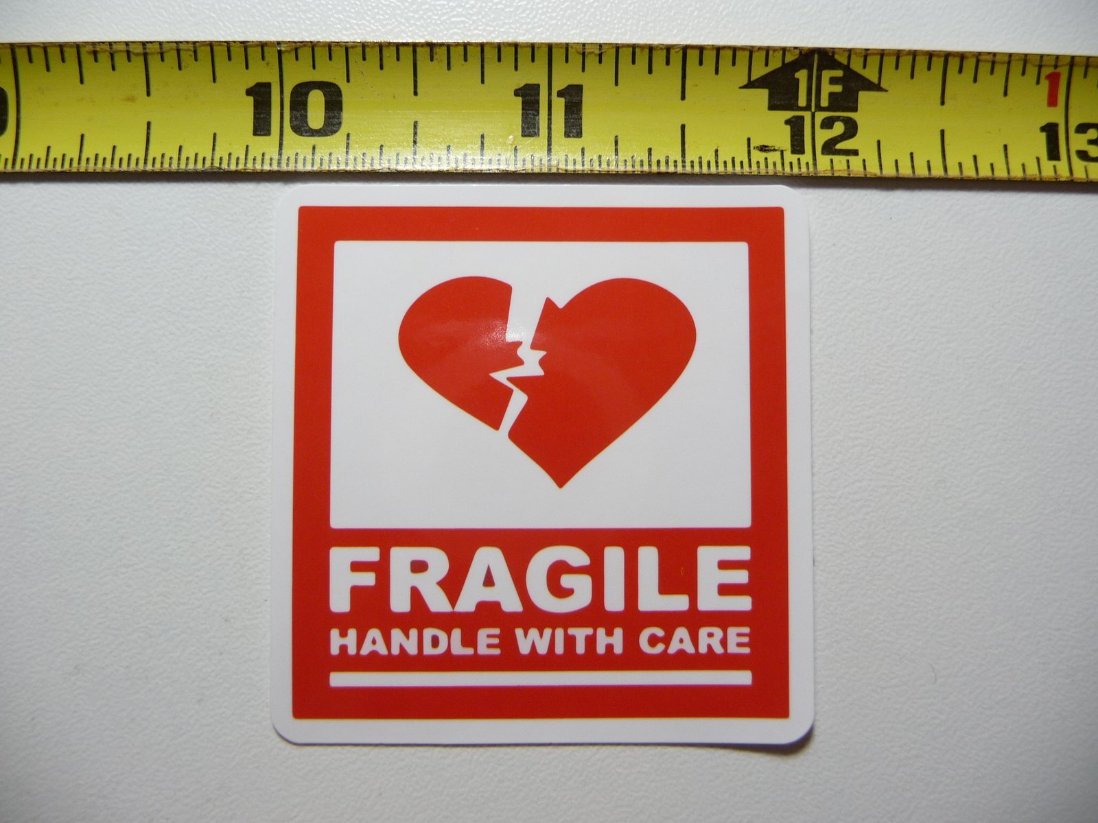 FRAGILE HANDLE WITH CARE HEART STICKER DECAL BUSINESS COMPANY POLICY BUILDING