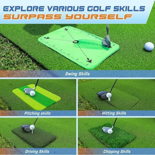 5 x 4 FT Golf Hitting Mat Artificial Indoor Outdoor Turf Golf Training Mat 25 mm - Picture 4 of 9