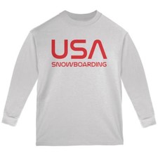 Vintage Team USA Snowboard Snowboarding Youth Long Sleeve T Shirt