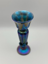 Steven Lundberg Glass Art  Iridescent Vase  Signed 2005