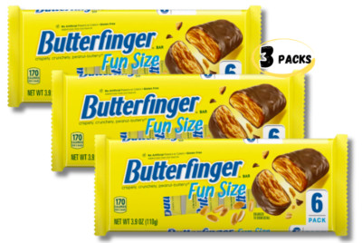 Butterfinger Fun Size Candy Bars 3.9oz - 6ct - 3 PACKS (FREE SHIPPING)