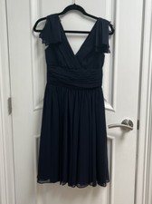 Vera Want Short Navy Dress V Neck Size 2