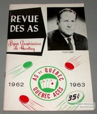 1962-63 AHL Quebec Aces Program Floyd Curry Cover (501364)