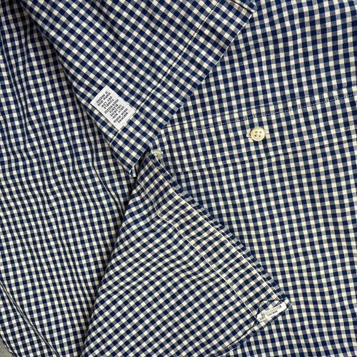 Vintage Polo Ralph Lauren Shirt Men Large Navy Gingham Check Classic Oxford Pony - Picture 8 of 9