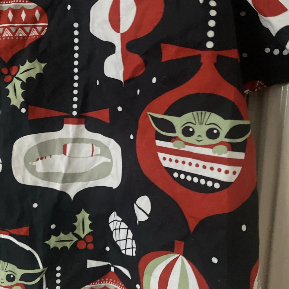 Disney George Star Wars Christmas Short Sleeve Shirt Cotton Large - Image 4 of 4