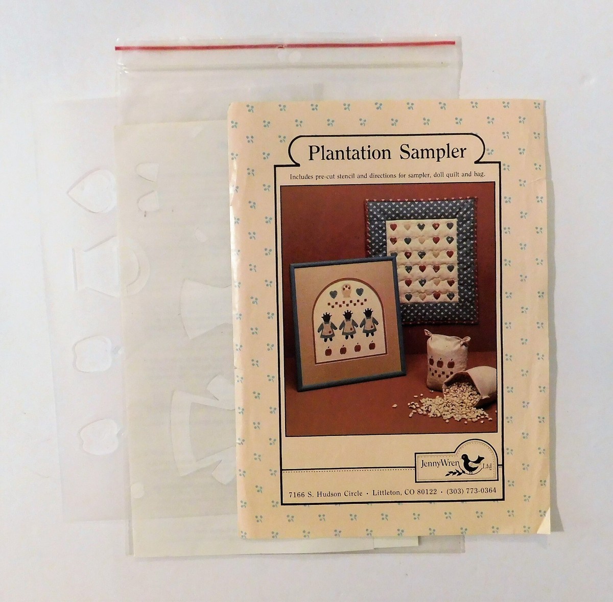 クラフト Jenny Wren Plantation Sampler Stencil for Sampler Doll Quilt Bag
