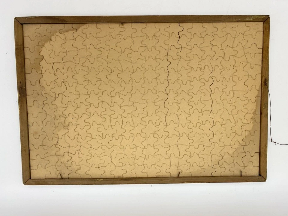 Antique Puzzle Complete Framed in wood frame 16" X 11" French Rivera 1920s-1930s - Image 3 of 4