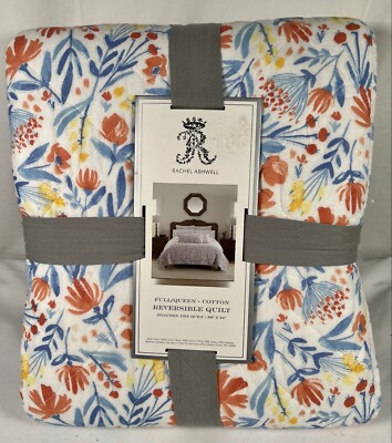 Rachel Ashwell Farmhouse Quilt Full/Queen Cotton Reversible 88X92 Cottage Shabby
