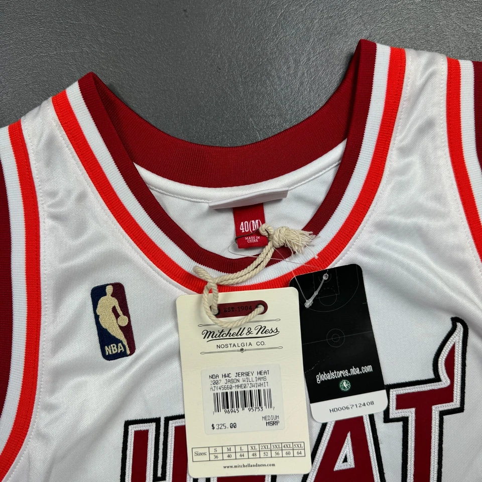 Camiseta deportiva 100 % auténtica Jason Williams Mitchell & Ness 07 08 Heat talla 40 M para hombre Foto 2 de 4