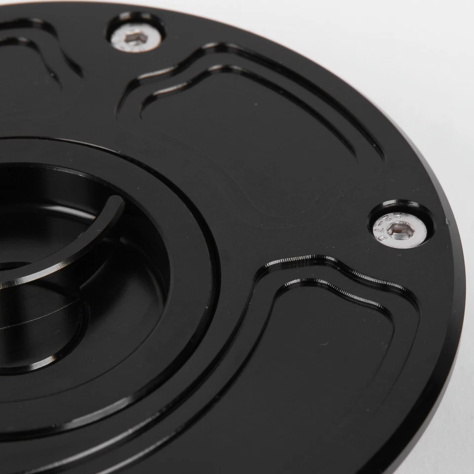 CNC Fuel Gas Cap For Kawasaki ZX14 ZZR600 ZZR1200 ZRX1200R ZX6R ZZR1400 Black US Foto 4 de 4