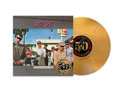 AC/DC Dirty Deeds Done Dirt Cheap gold 180g Vinyl LP 50th anniversary + artwork