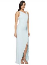 $375 Halston Heritage Asymmetrical Neck Gown w/Drape Foam Sz 8