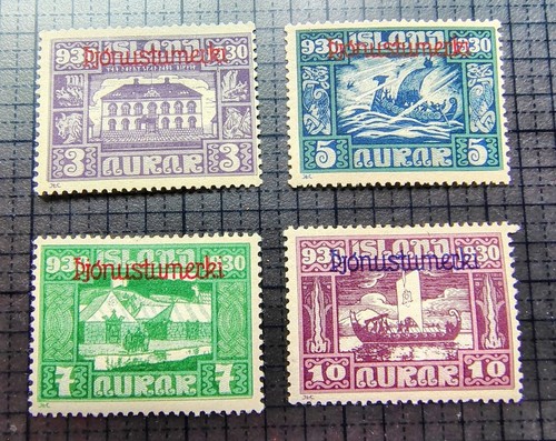 Island Scott's O53-O56. mh. 1000 Jahre Parlament. sal's briefmarkenladen.