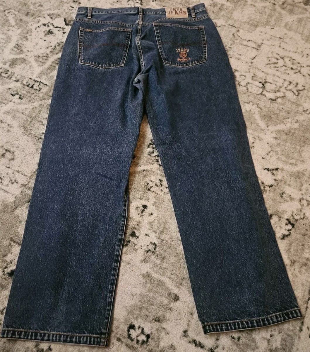 Pepe London UK W11 Denim Blue Jeans Size 40x32 Straight Leg