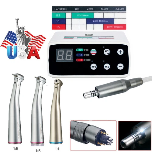 NSK Style Dental Brushless LED Electric Micro Motor/1:5 Increasing Handpiece UPS - Picture 5 of 85
