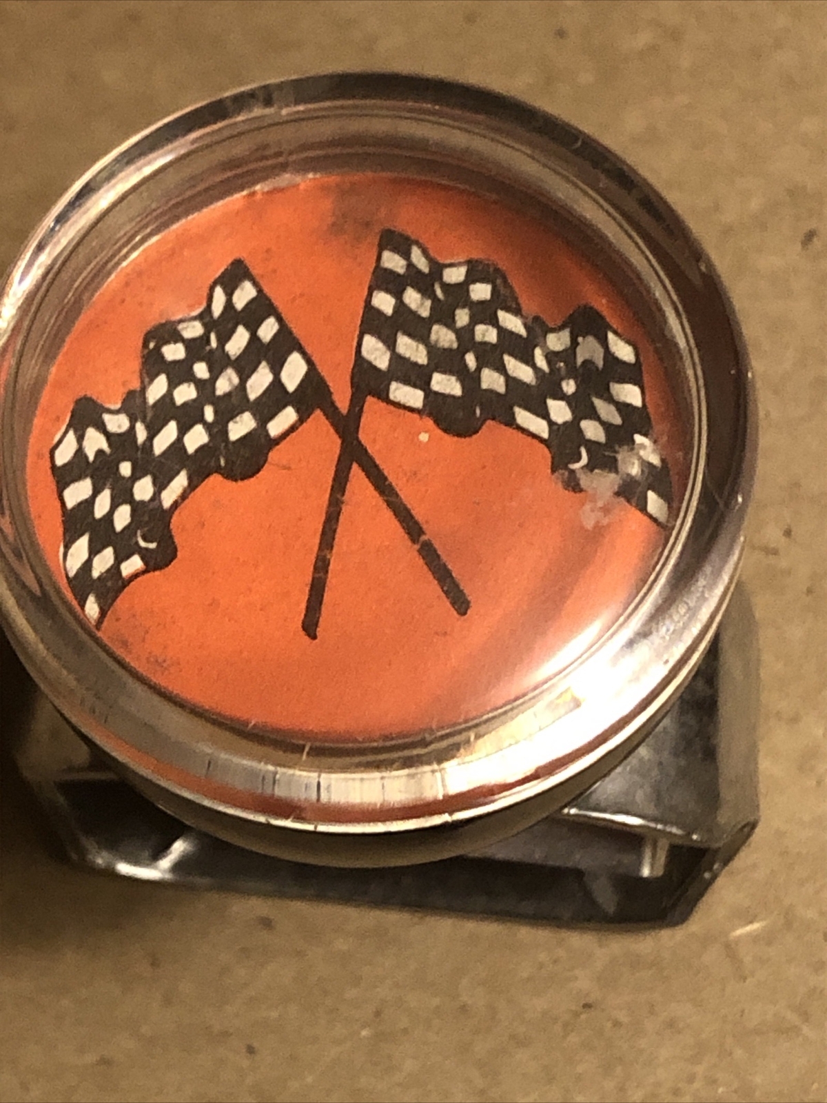 Vintage Checker Flag Steering Wheel Knob Spinner (Corvette Logo) eBay