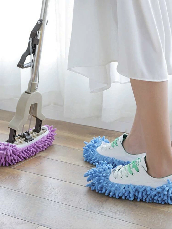 Zapatillas fregona de 10 piezas. 5 pares. Limpieza rápida mientras trapea con zapatillas de fregona. Foto 3 de 4