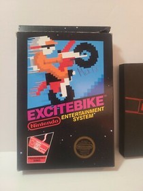 Excitebike HANGTAB No Rev A (Nintendo, 1985) Nes Complete in Box Early Print CIB