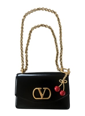 Valentino KLEINE SCHULTERTASCHE GLÄNZEND KALBSLEDER. 3500 +490  Taschenanhänger