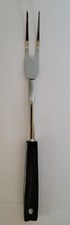 Vintage EKCO USA Made Chromium Plated 11.5" Meat Fork Handle Black