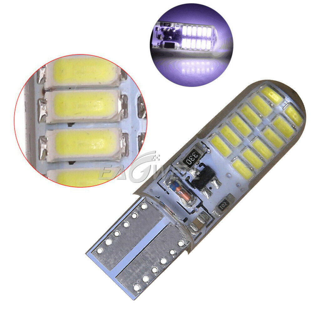 Universal T10 W5W 194 168 SMD LED Silica Gel Reading Strobe Flash Light Bulbs
