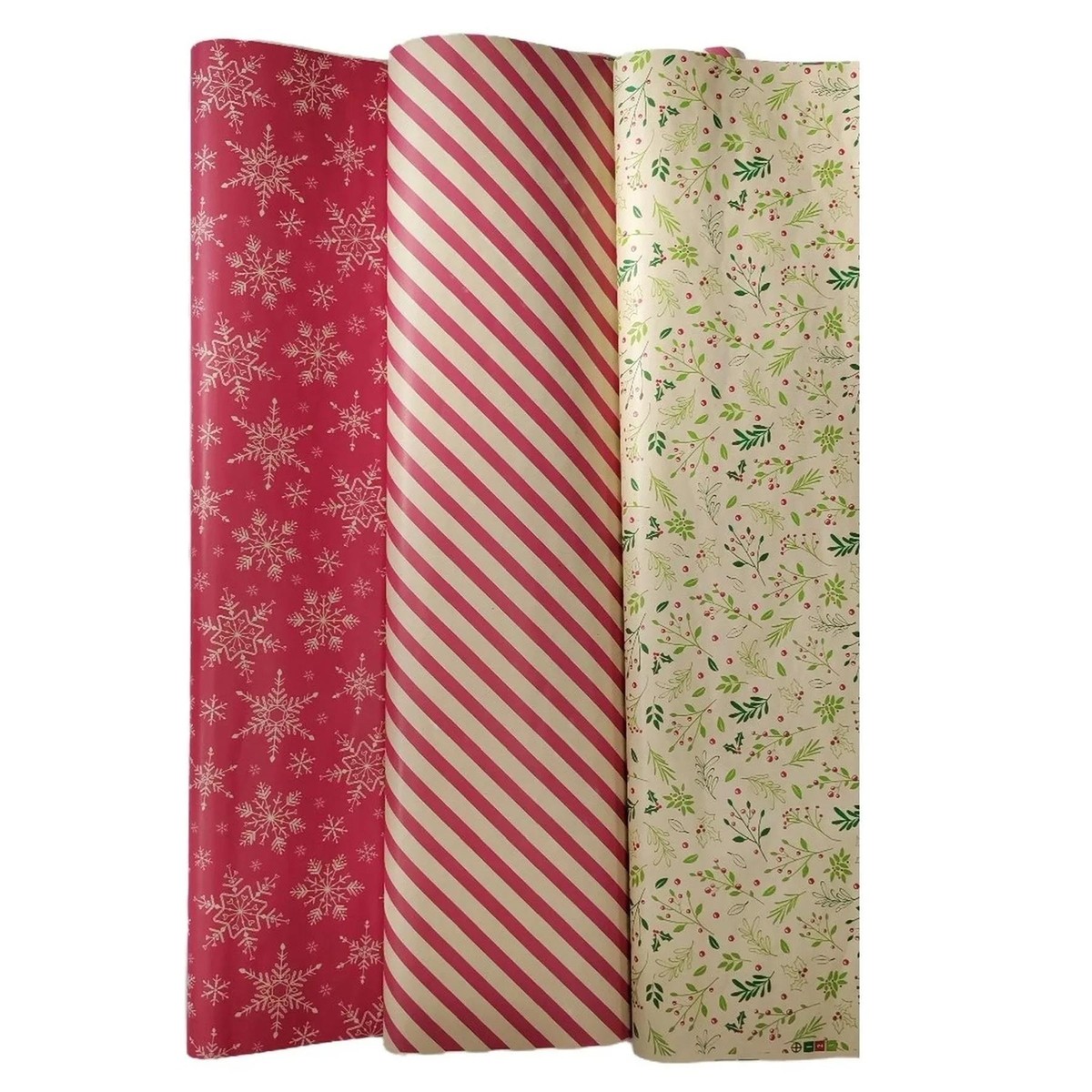 Christmas Joy Woodstock Wrapping Paper - 70 Sq Ft Roll With Grid Lines