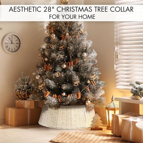 Beautiful Christmas Tree Collar - Authentic 28" Cotton Rope Tree Ring - Picture 2 of 3