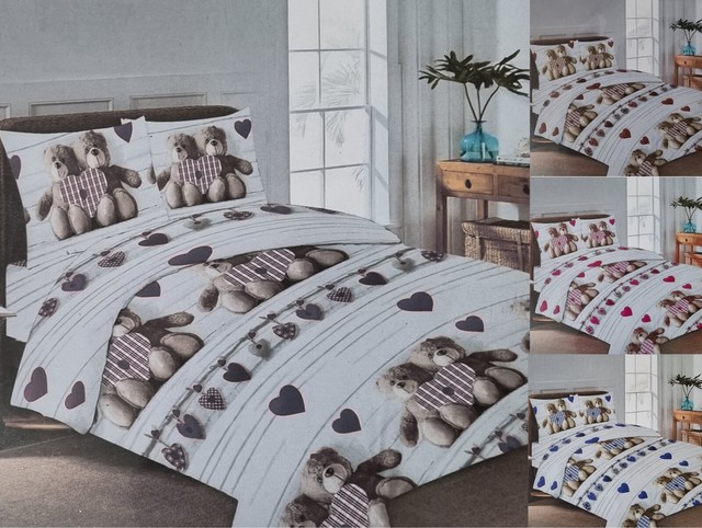 Completo letto cotone matrimoniale 3D lenzuola fantasie orso sotto sopra 2federe Completo letto cotone matrimoniale 3D lenzuola fantasie orso sotto sopra 2federe