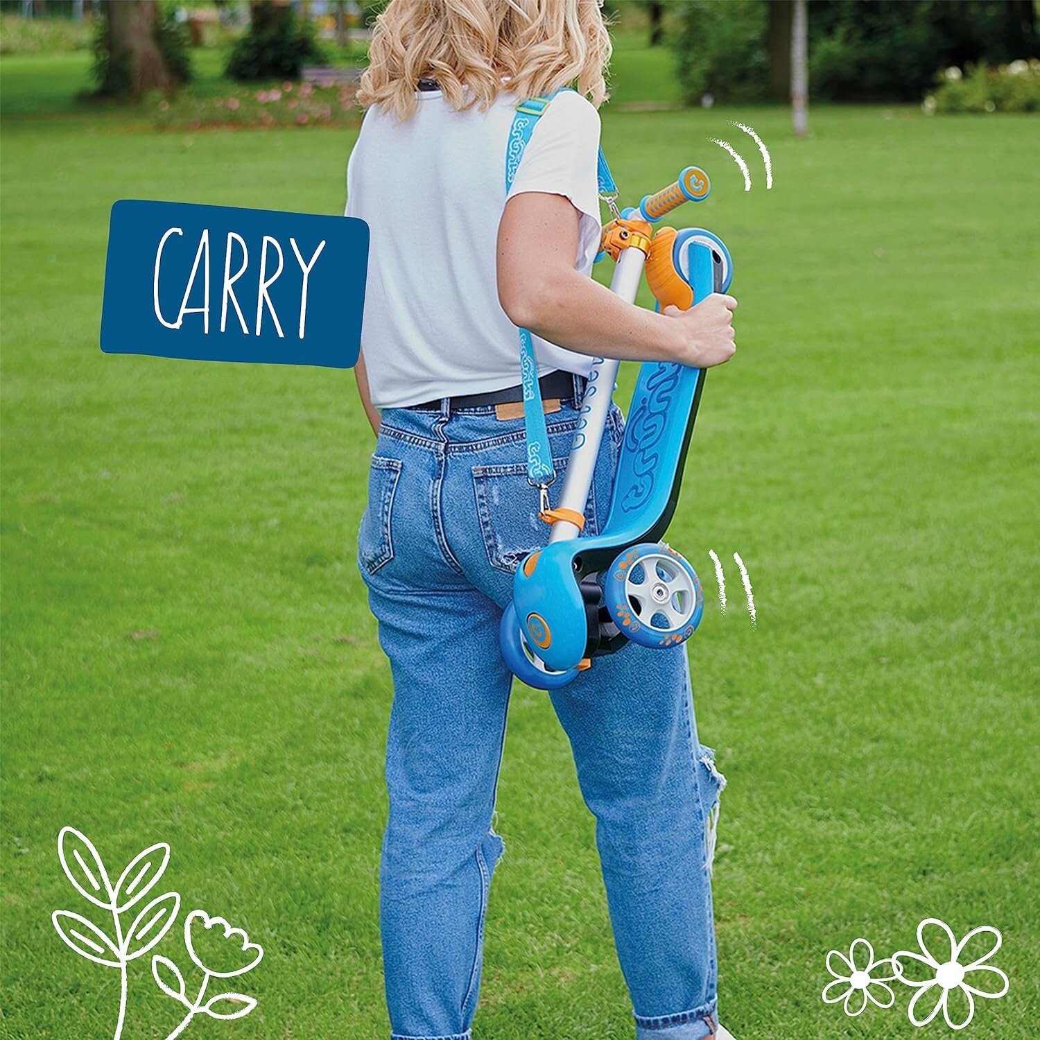 Trunki Folding 3 Wheel Kids Scooter for Boys and Girls with Tow and Carry Strap eBay