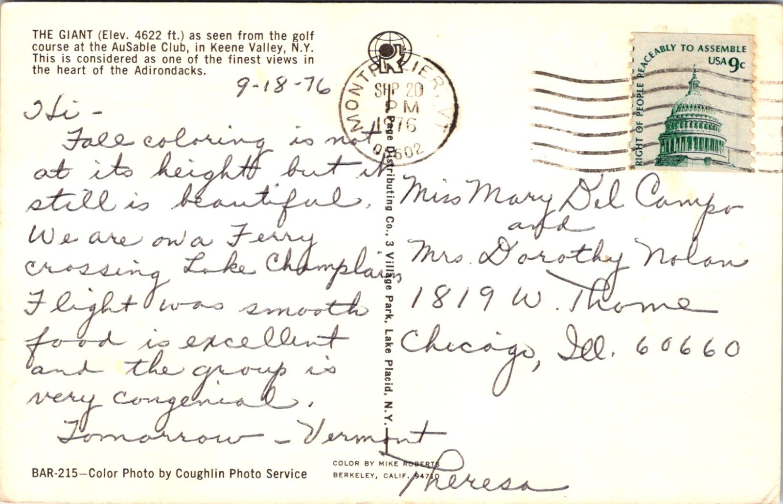 Postcard AuSable Club Golf Course Giant Keene Valley New York D89 eBay