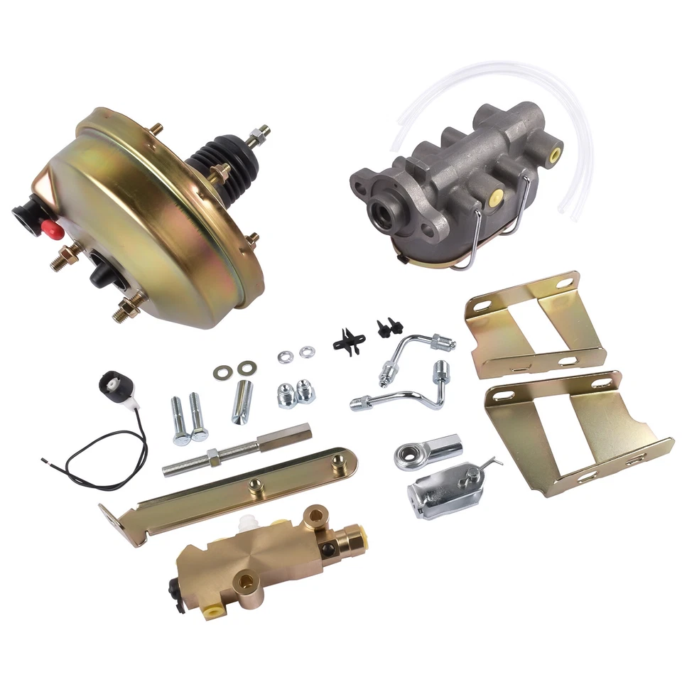 Kit de refuerzo de freno de una sola potencia de zinc de 8" para camioneta Chevy C10 C20 1960-66 disco/tambor Foto 3 de 4