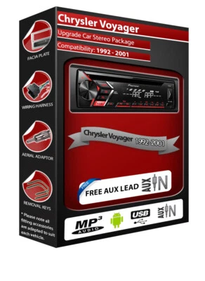 Autoradio Chrysler Voyager, Lecteur CD MP3 Pioneer Avec USB Avant AUX - Photo 1/4