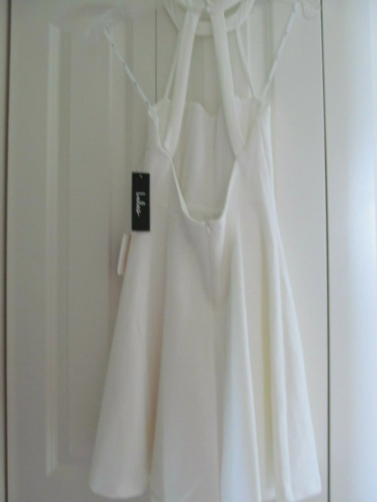 OFF WHITE Abito Lulu's Off White stile Halter svasato taglia S nuovo con etichetta ritagliato dietro