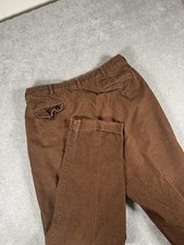 Vtg Polo Ralph Lauren Pants 38x32 Brown Corduroy Pleated Cuffed Hammond Pant