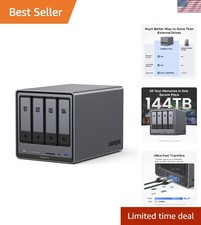 Reliable 4-Bay Network Attached Storage with Intel 5-Core CPU & 2- Support